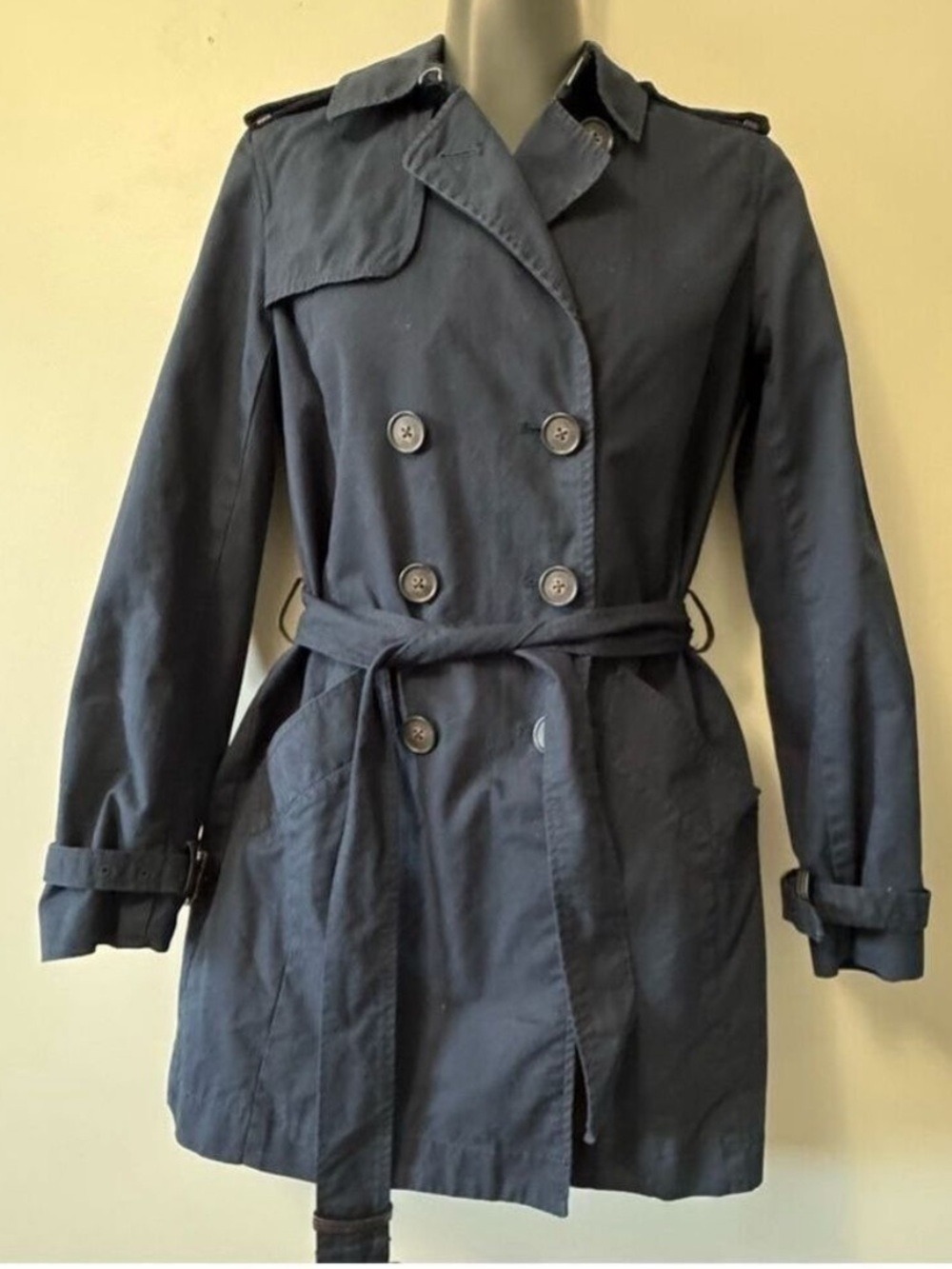Armani Exchange Blue Trench Coat with Belt sz xs